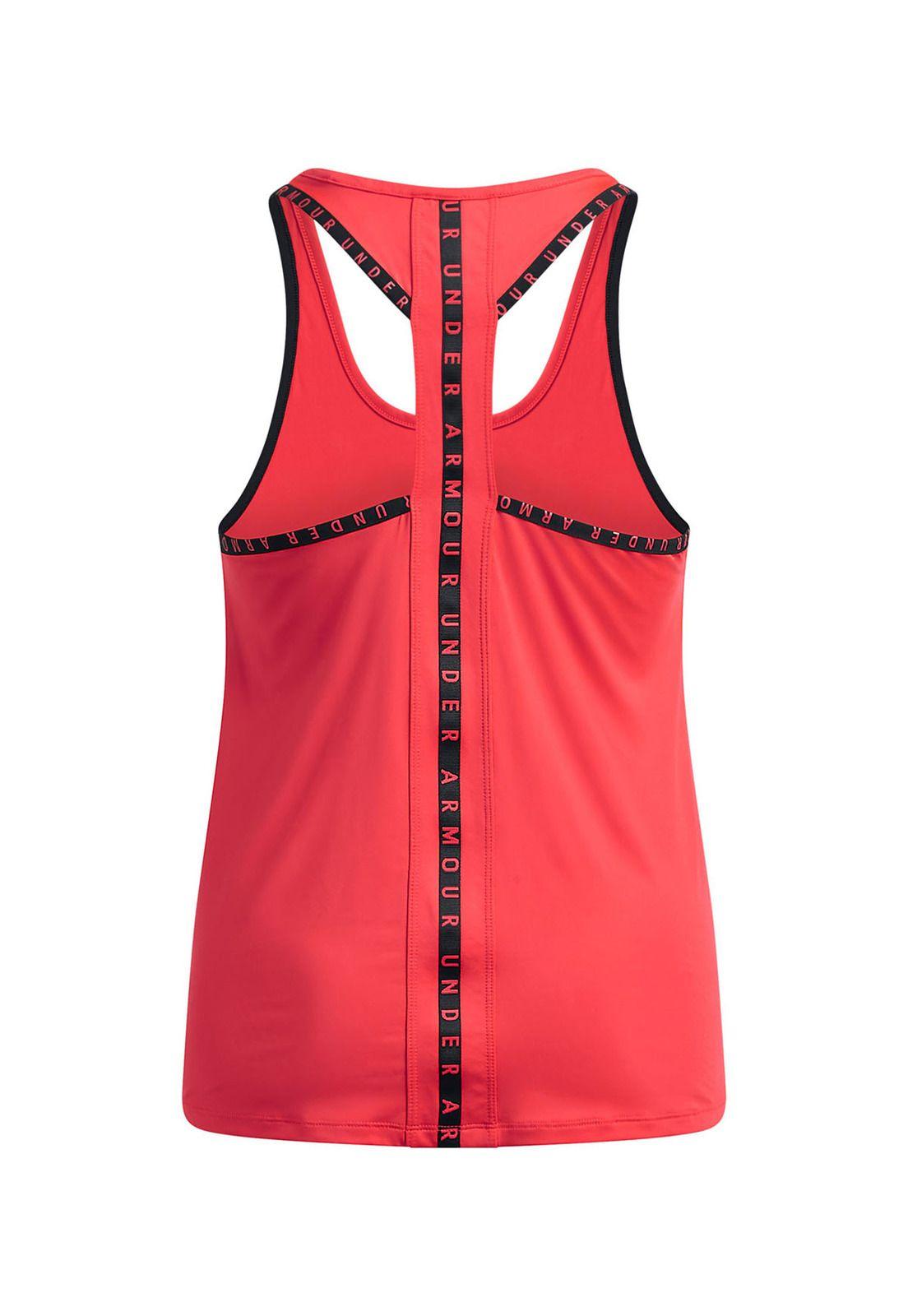 Polera sin mangas Knockout para mujer Rojo-1