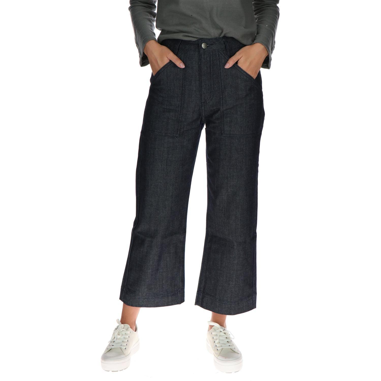 Pantalón Mujer Palazzo Jeans Negro-0