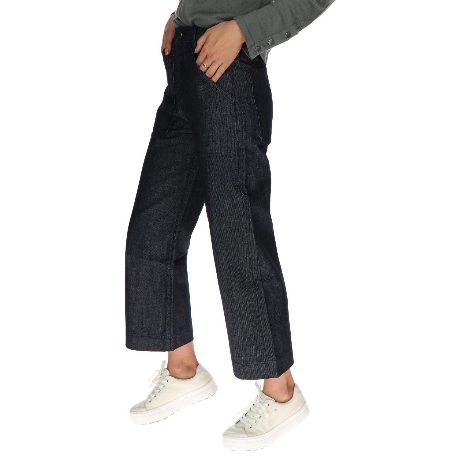 Pantalón Mujer Palazzo Jeans Negro-1