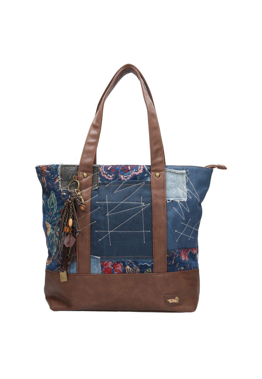 Cartera Mujer Carusso Tote Azul-0