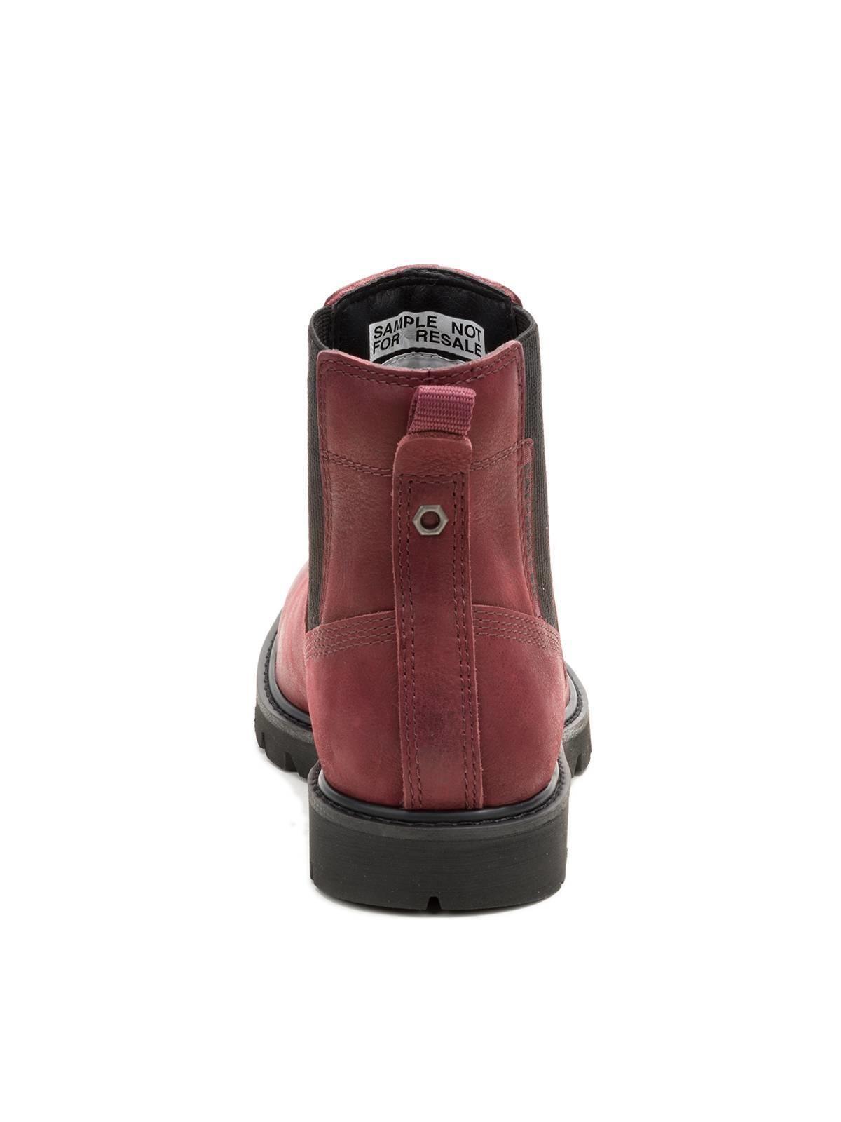 Botin Cuero Mujer Colorado Chelsea Burdeo-5
