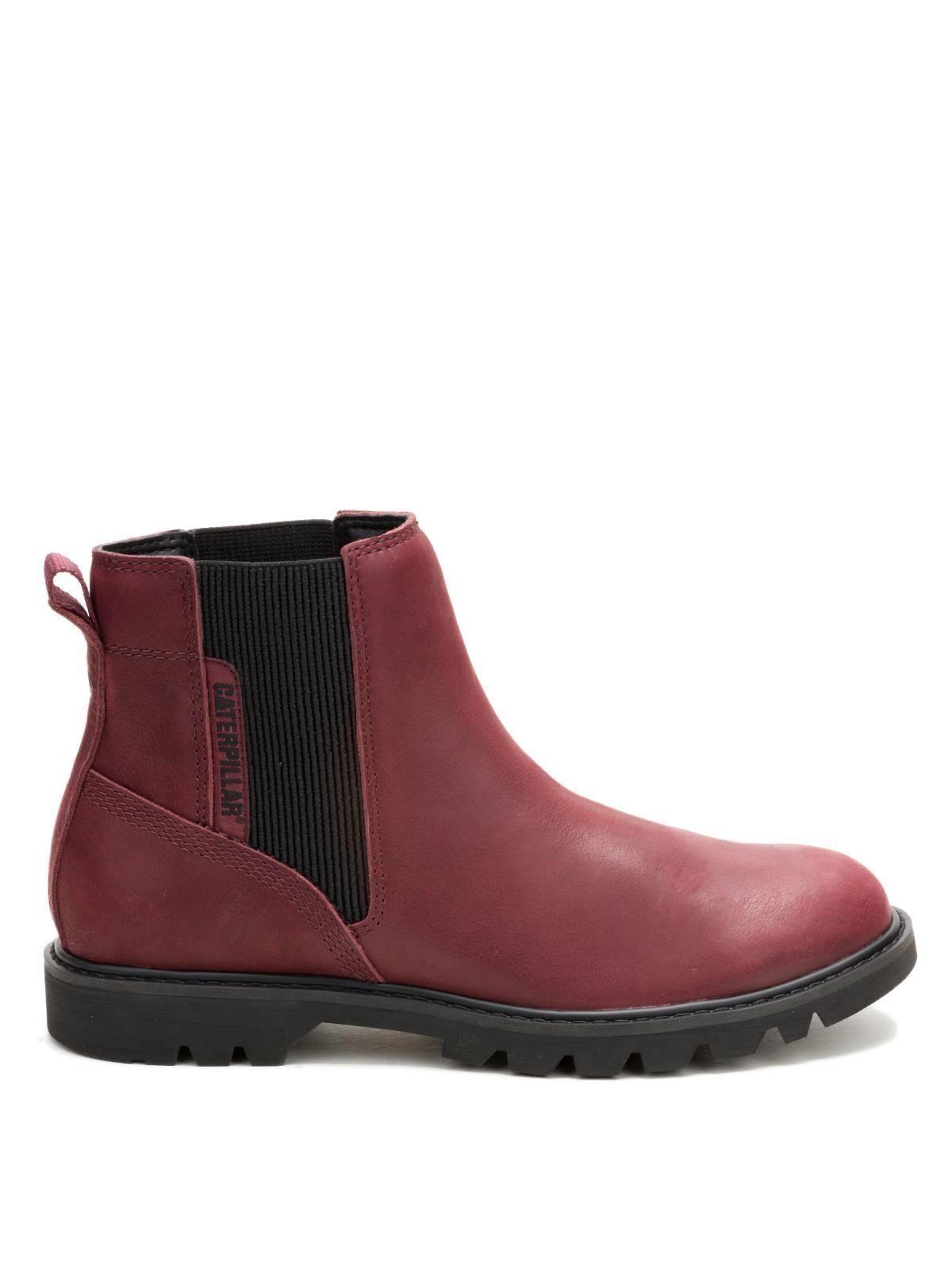 Botin Cuero Mujer Colorado Chelsea Burdeo-1