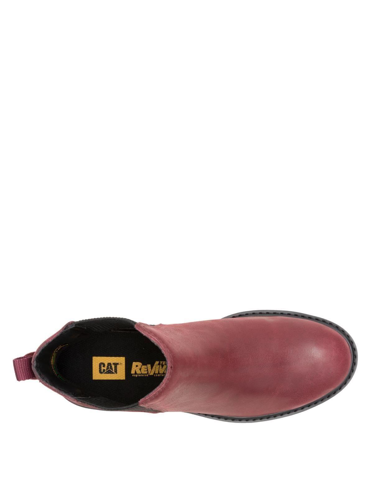 Botin Cuero Mujer Colorado Chelsea Burdeo-6