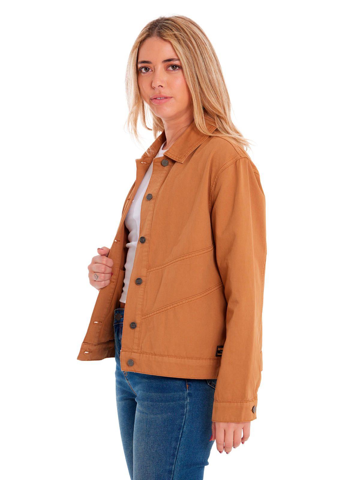 Chaqueta Mujer W Twill Shirt Jacket Café-3
