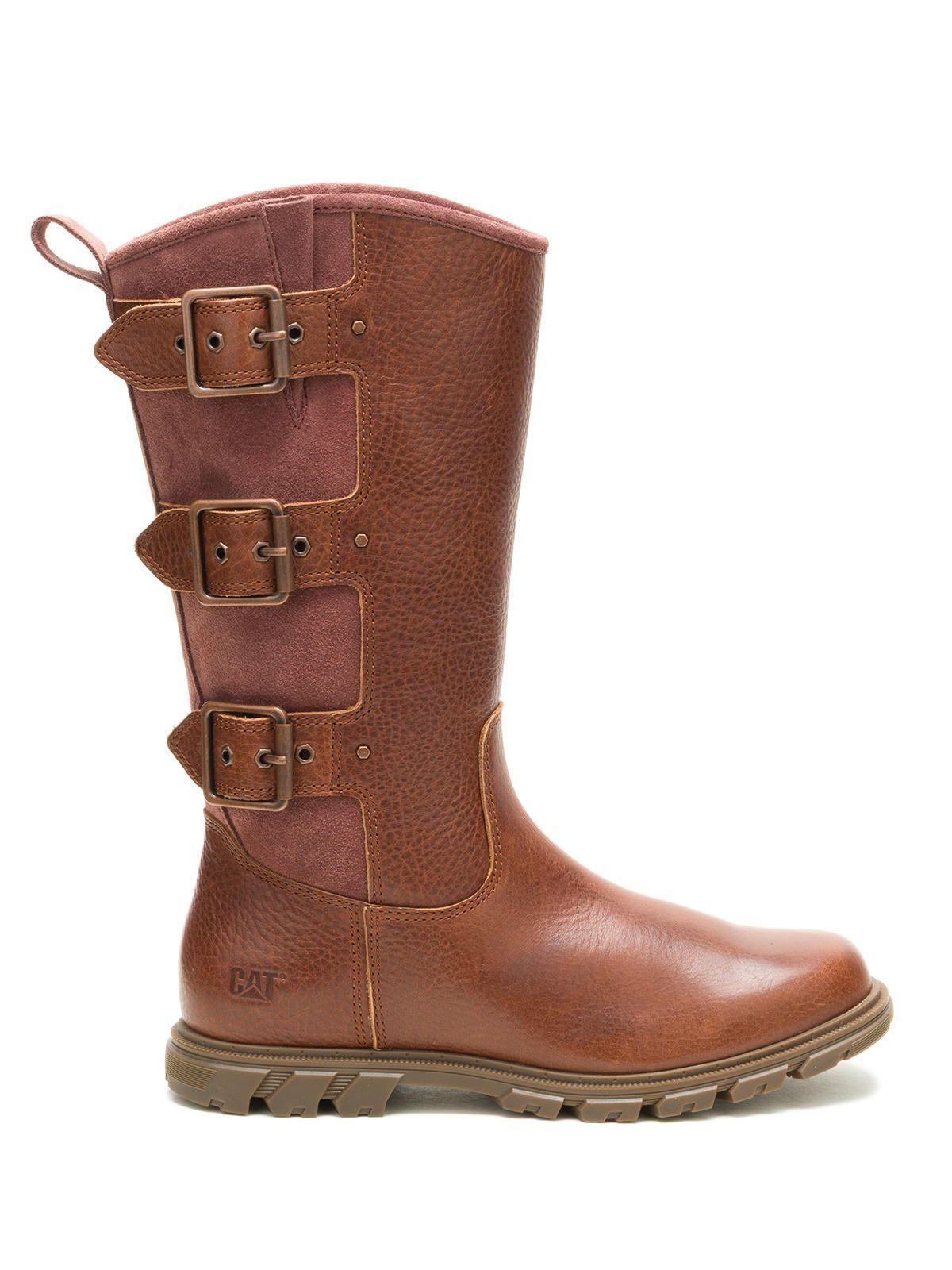Bota Cuero Mujer Notion Buckle Café-1