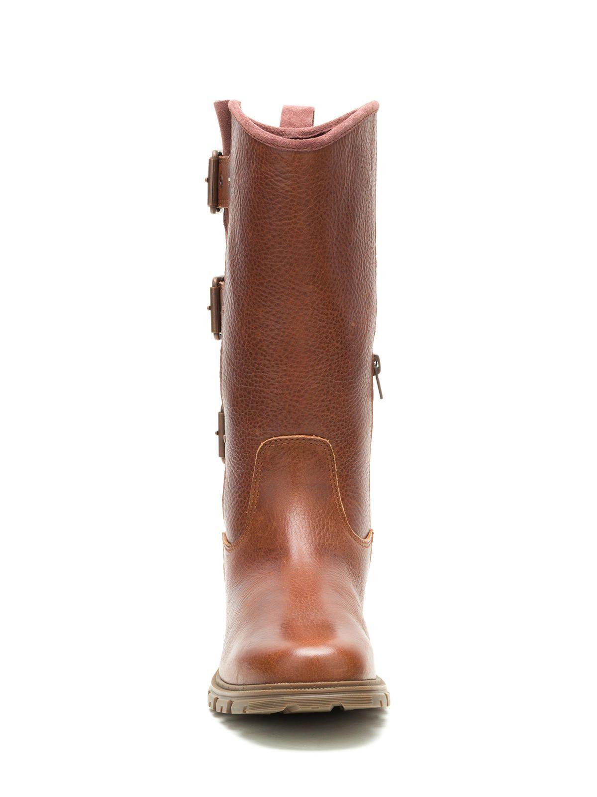 Bota Cuero Mujer Notion Buckle Café-4