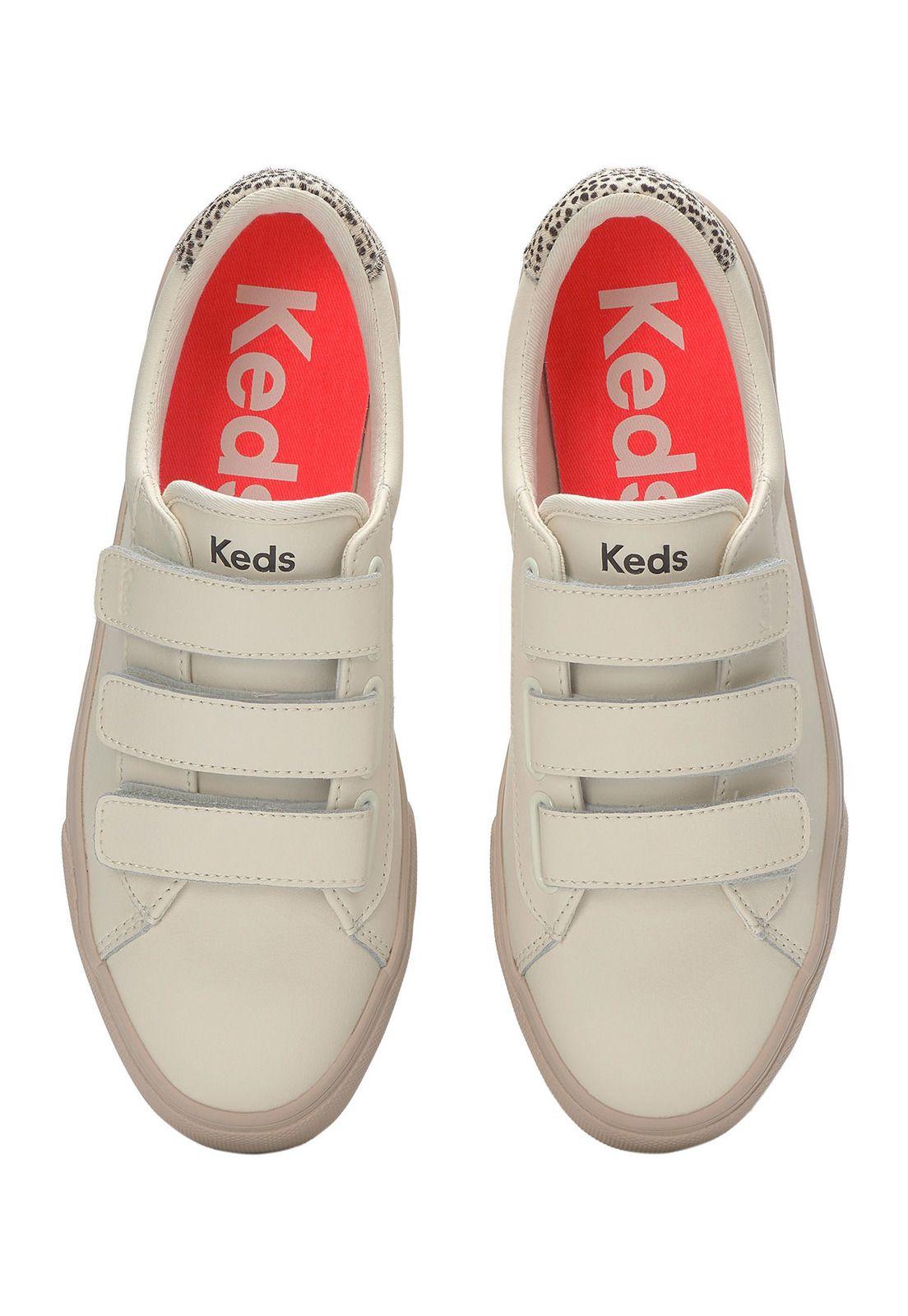 Zapatilla Cuero Mujer Jump Kick Crema-4