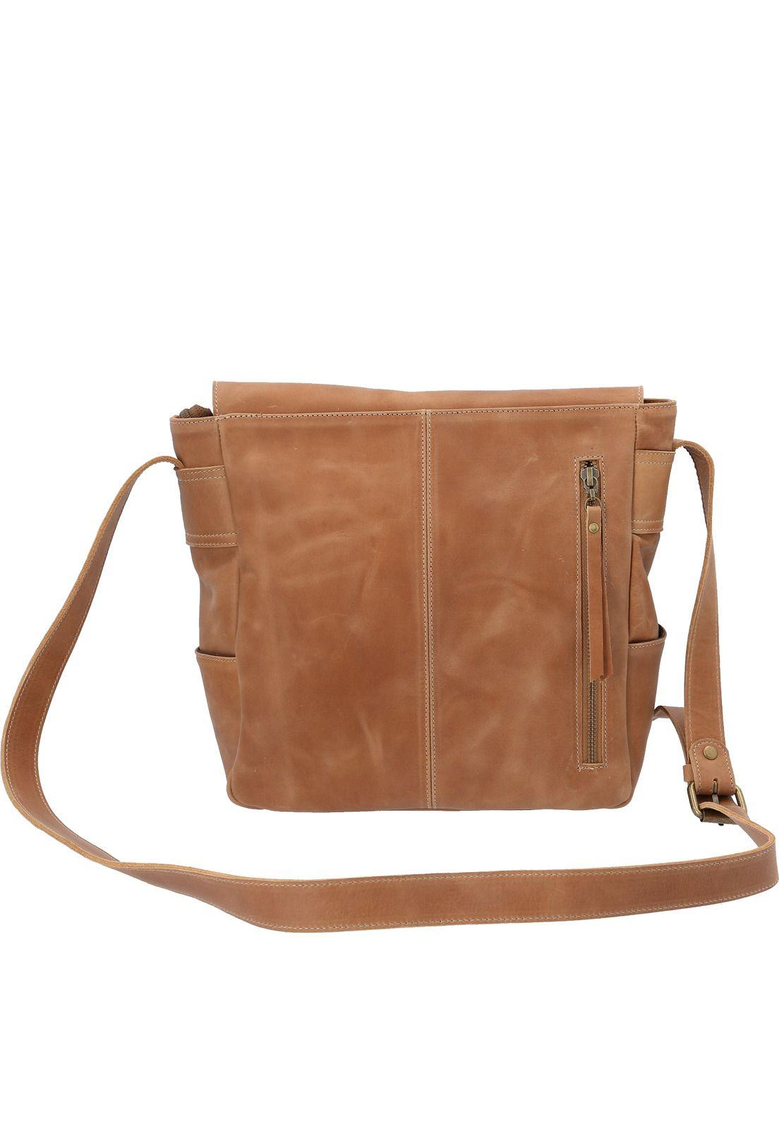 Cartera Cuero Mujer Pam Cross Café-2