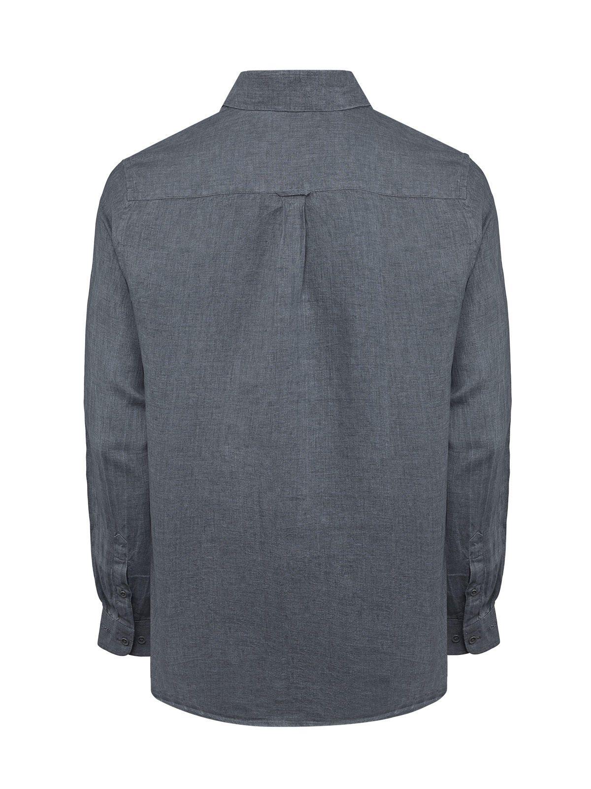 Camisa Lino Orgánico Hombre Linen Gris-1