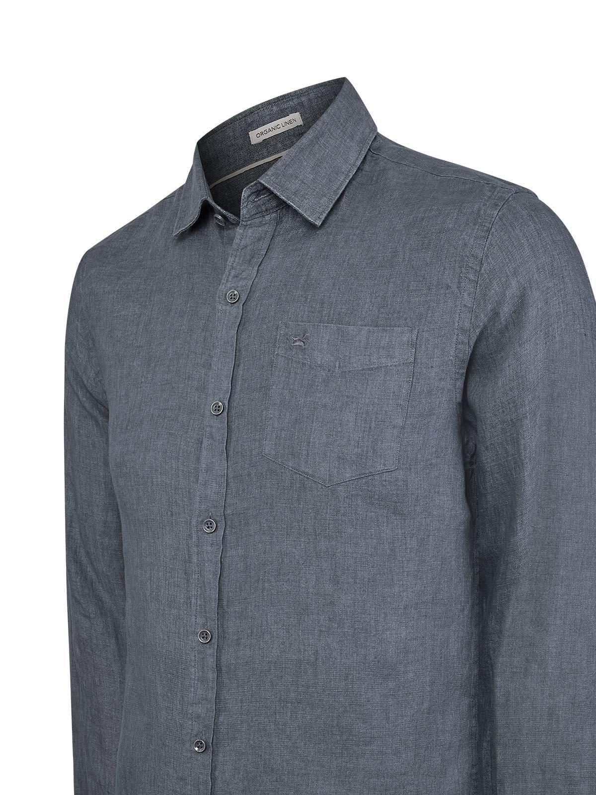 Camisa Lino Orgánico Hombre Linen Gris-3
