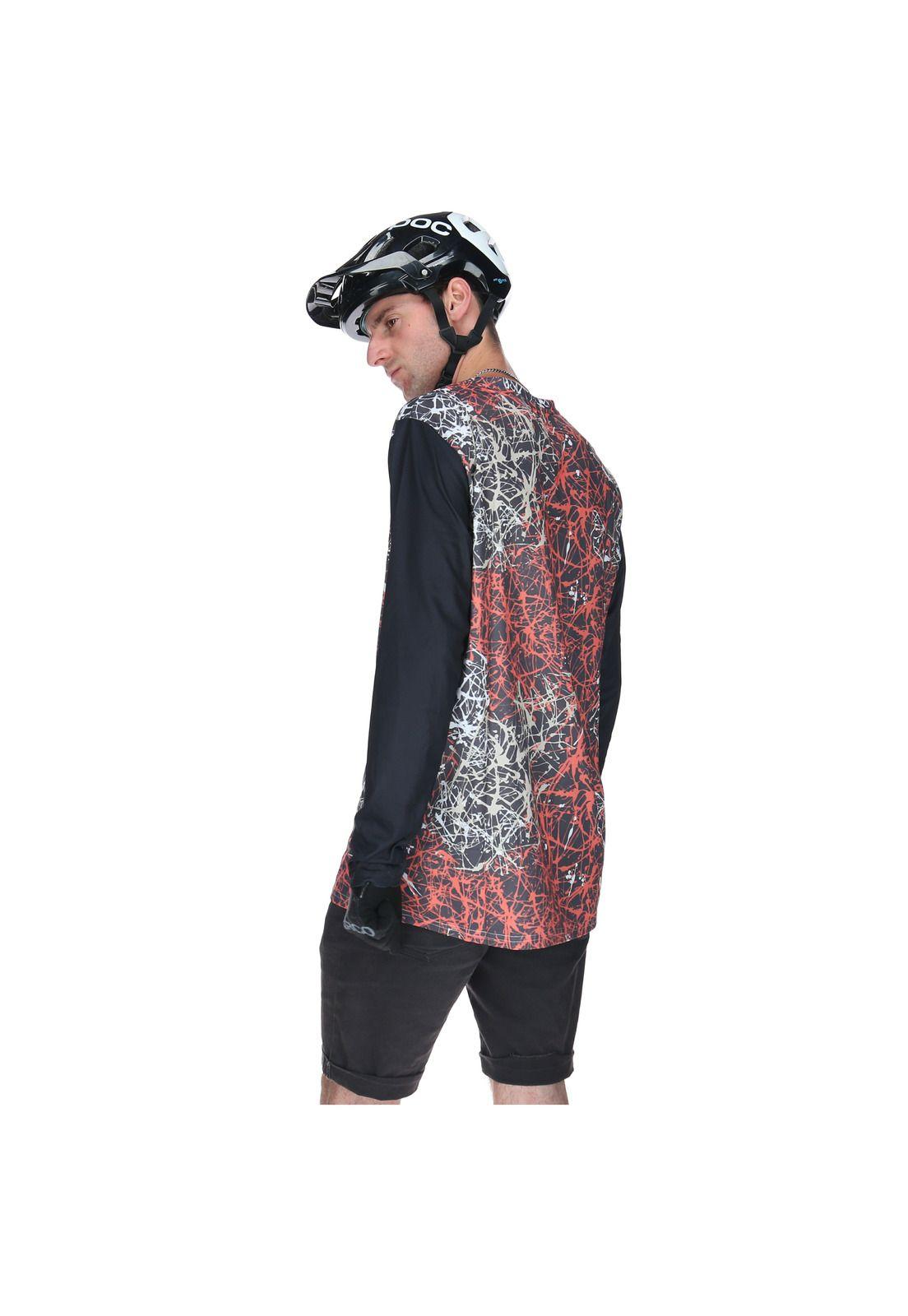 Polera Manga Larga Mtb Printed Ls M Rojo Hombre-3