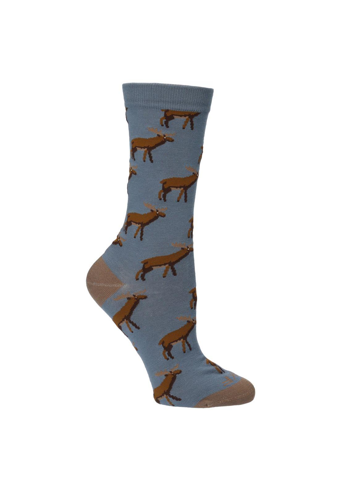 Calcetín Bambú Mujer Elks Azul-0