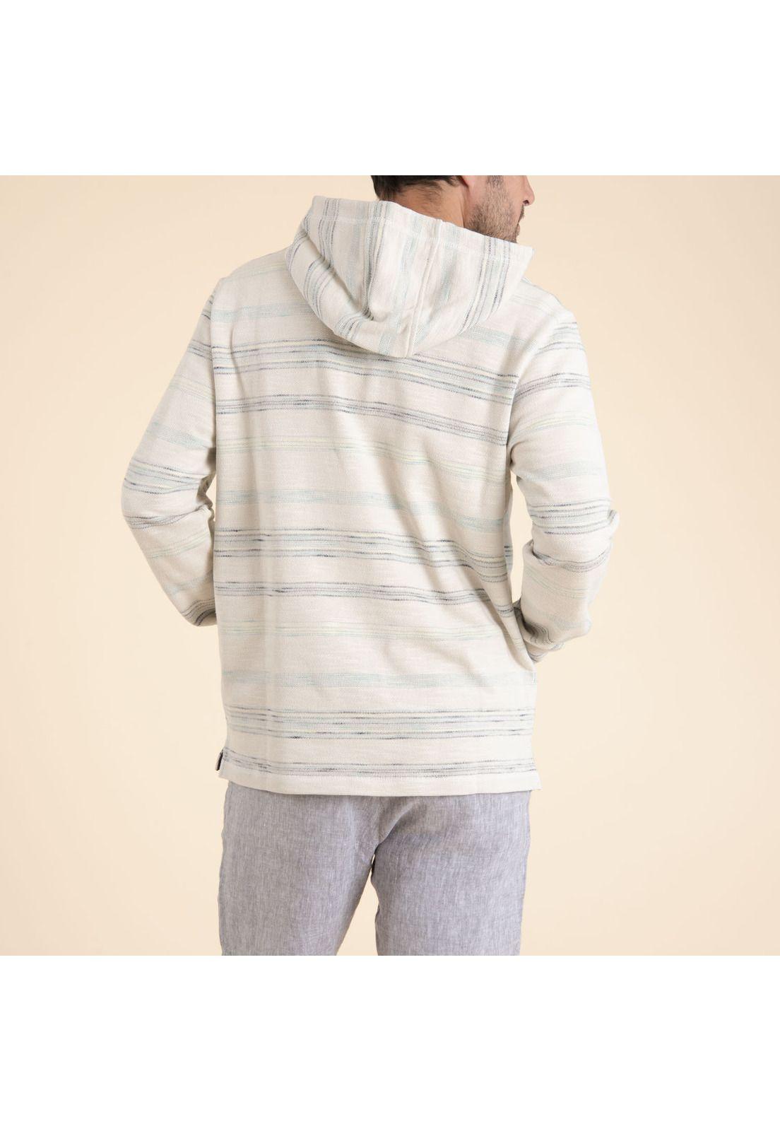 Polerón Algodón Org Hombre Stripe Turquesa-4