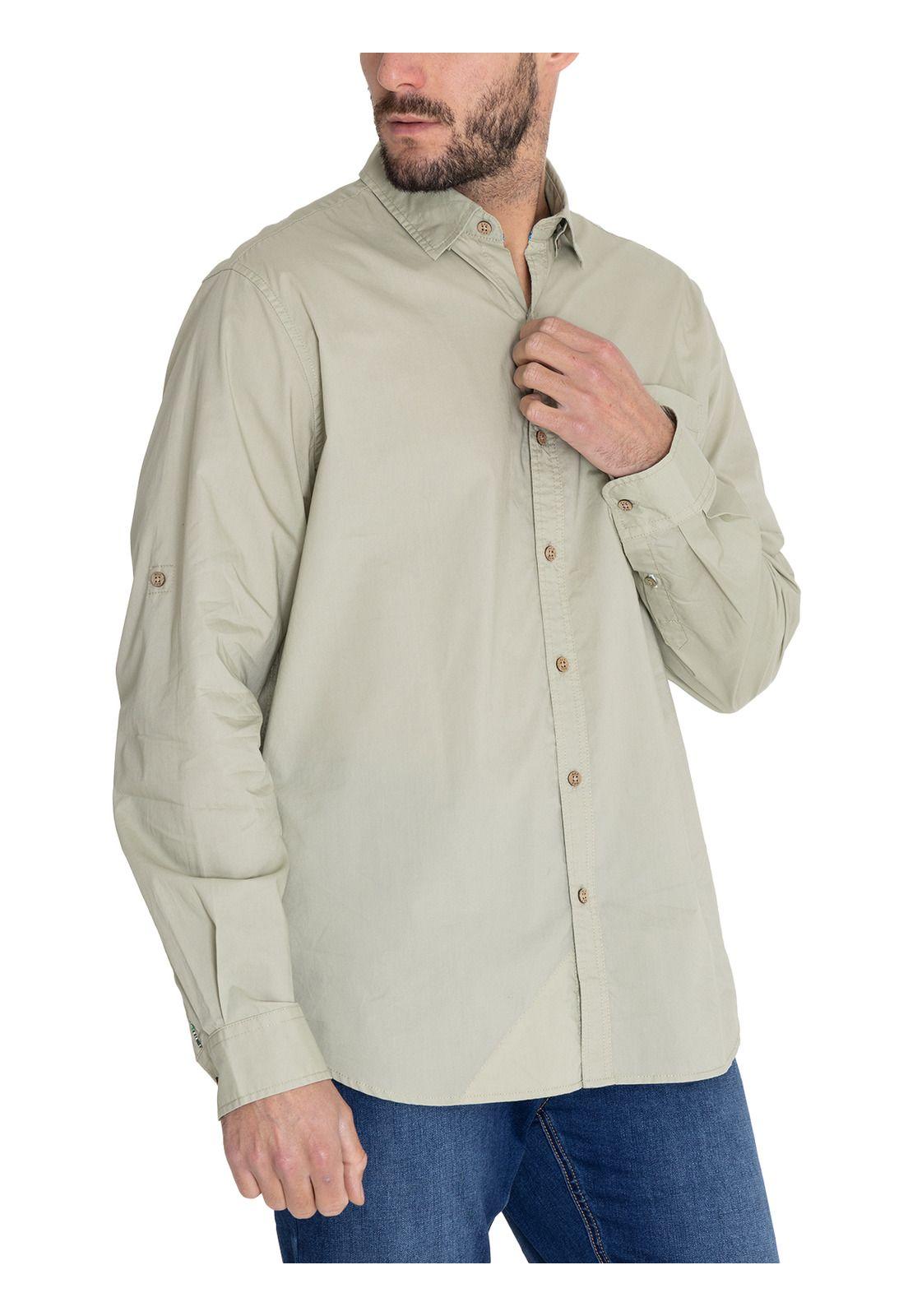 Camisa Algodón Orgánico Verde Galiton Hombre -5