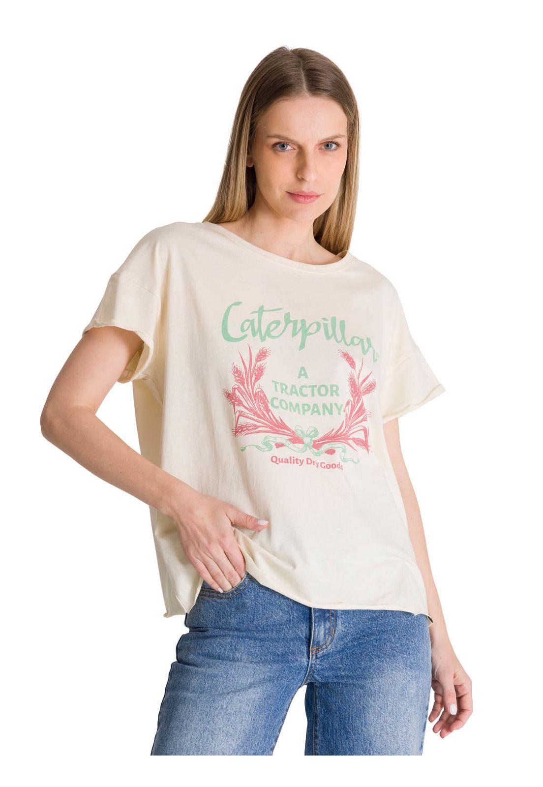 Polera Manga Corta Mujer Diseño Crema-0