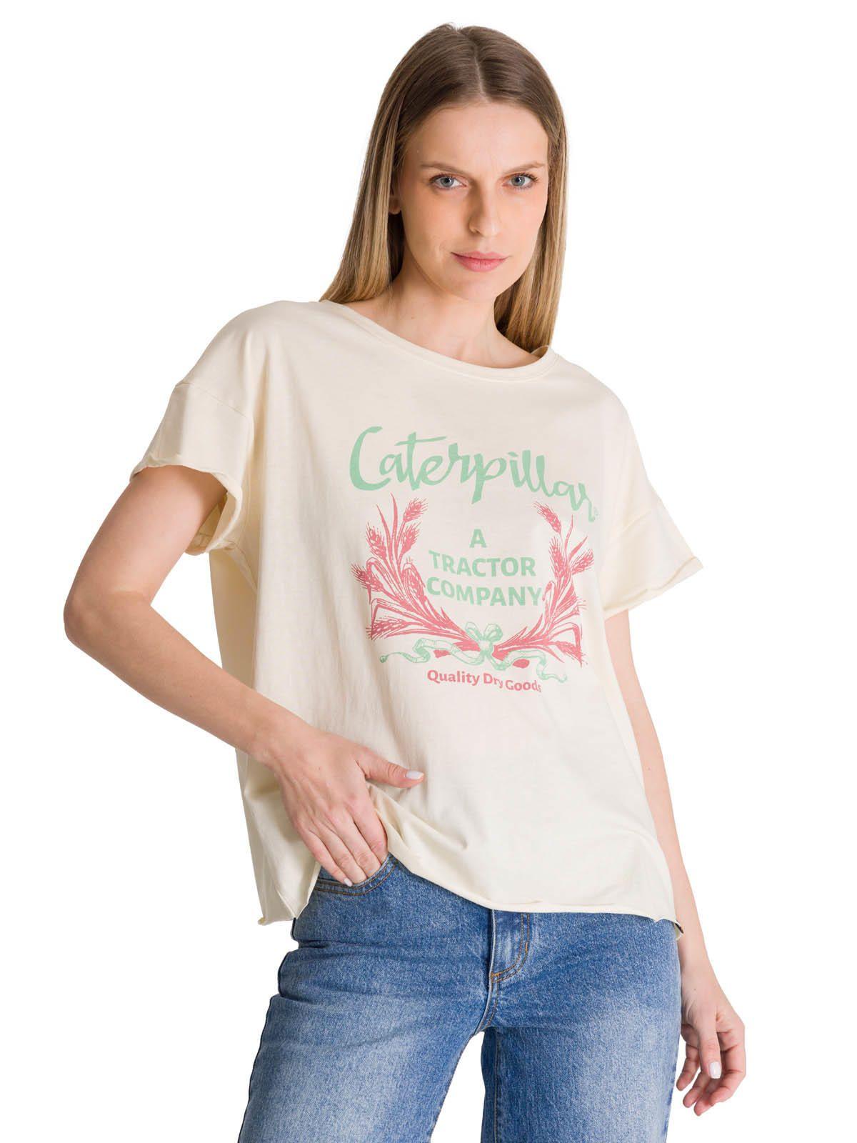 Polera Manga Corta Mujer Diseño Crema-0