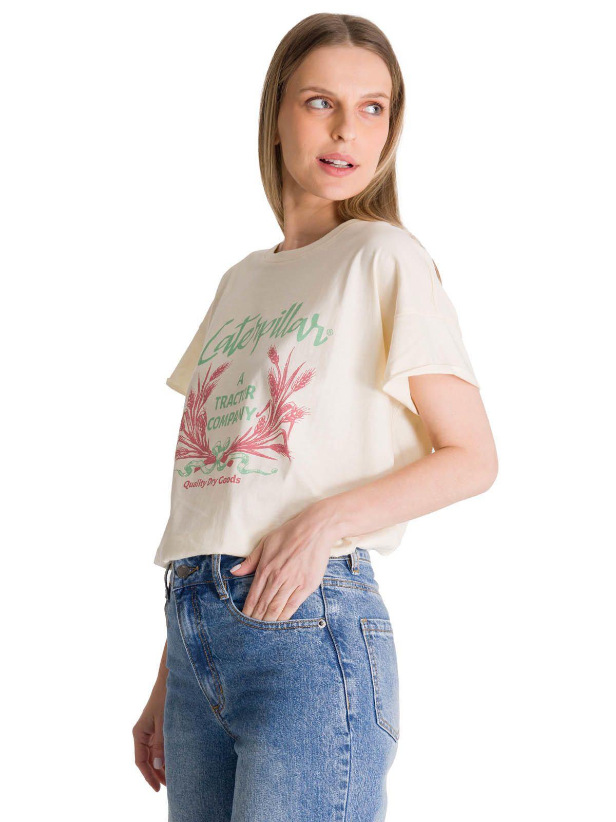 Polera Manga Corta Mujer Diseño Crema-3
