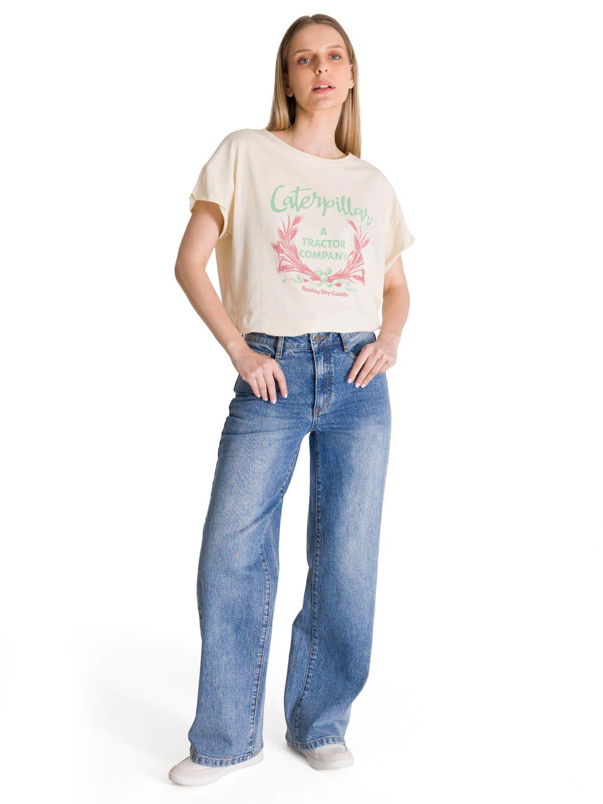 Polera Manga Corta Mujer Diseño Crema-6