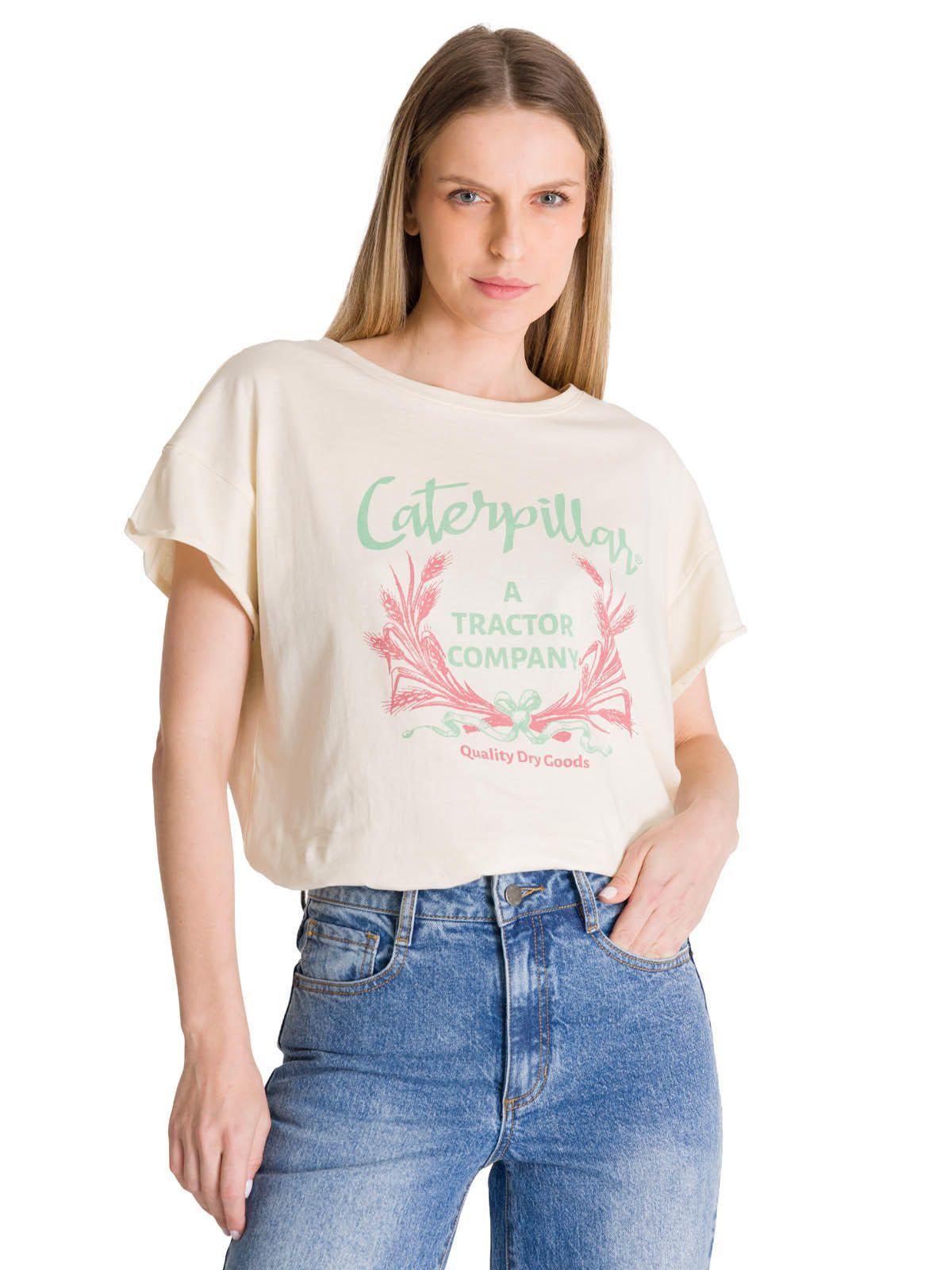 Polera Manga Corta Mujer Diseño Crema-1