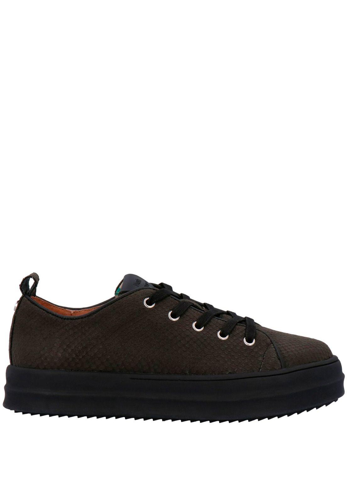 Zapatilla Mujer Cuero Holand 3 Negro-1