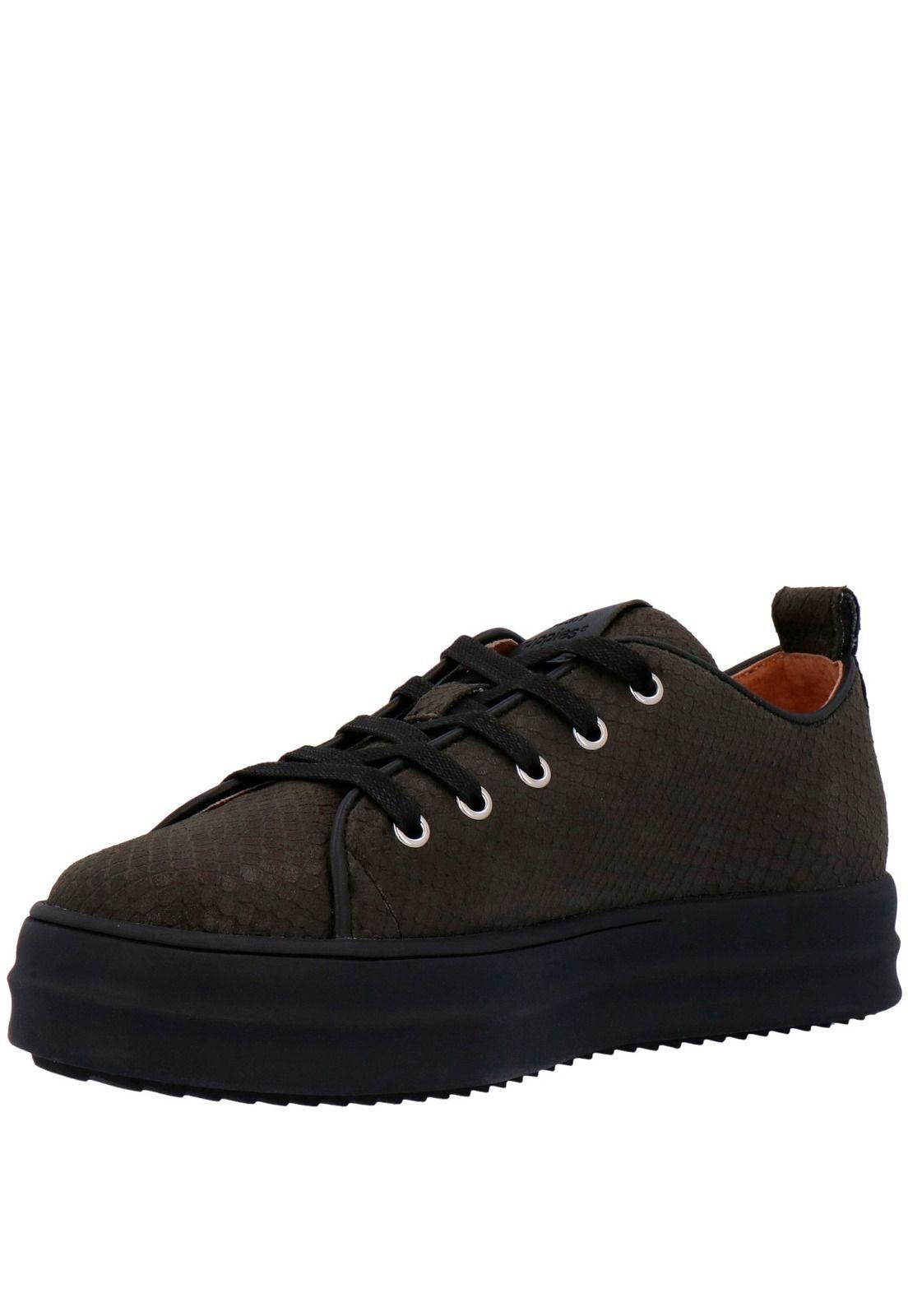 Zapatilla Mujer Cuero Holand 3 Negro-3
