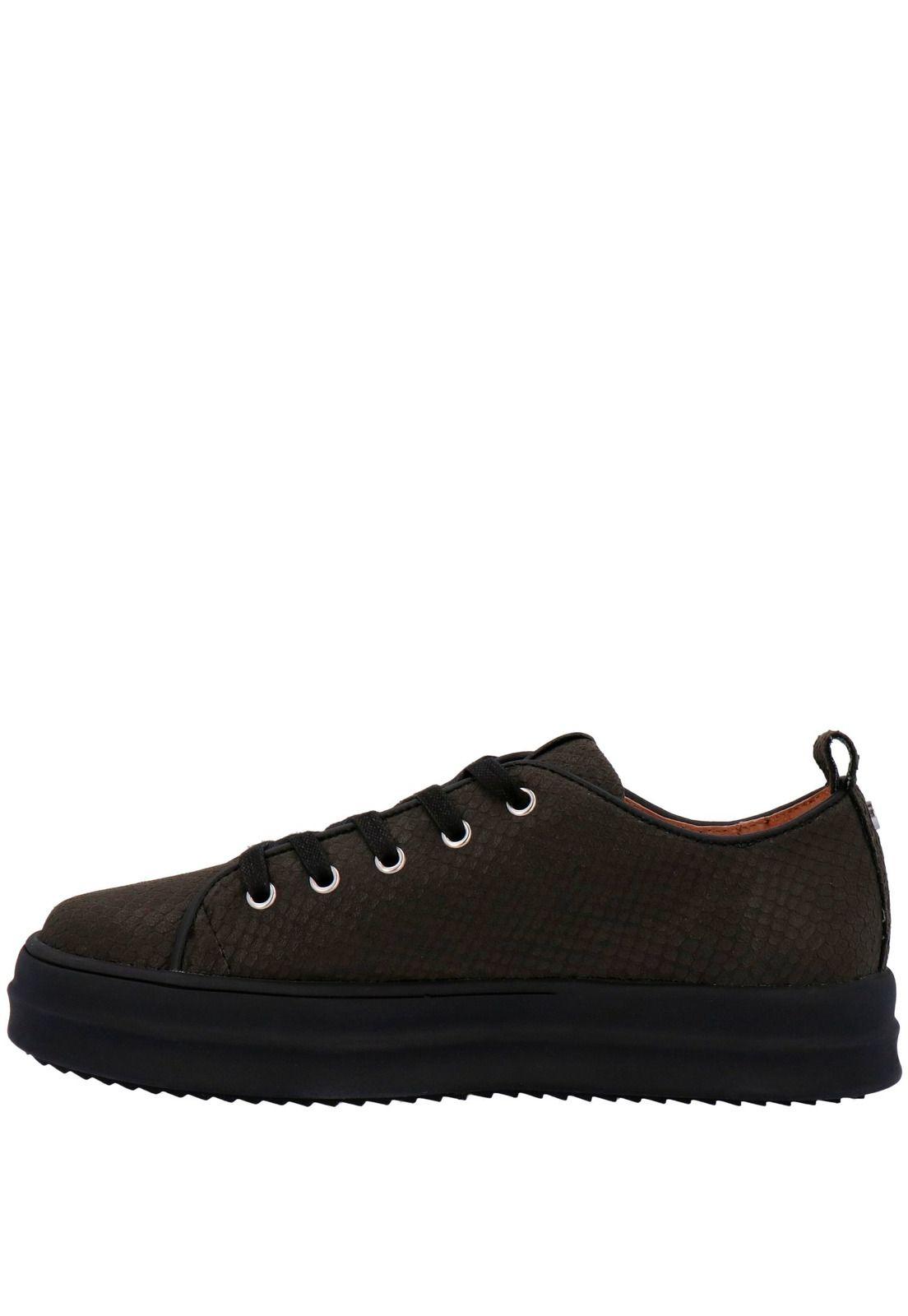 Zapatilla Mujer Cuero Holand 3 Negro-4