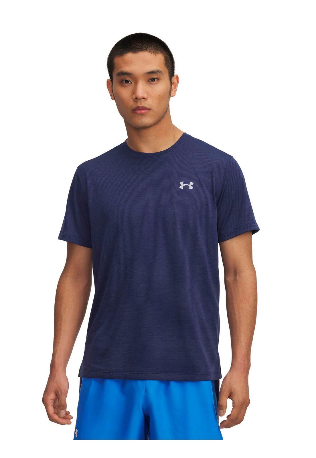 Polera Manga Corta Running para Hombre Launch Azul 
-3