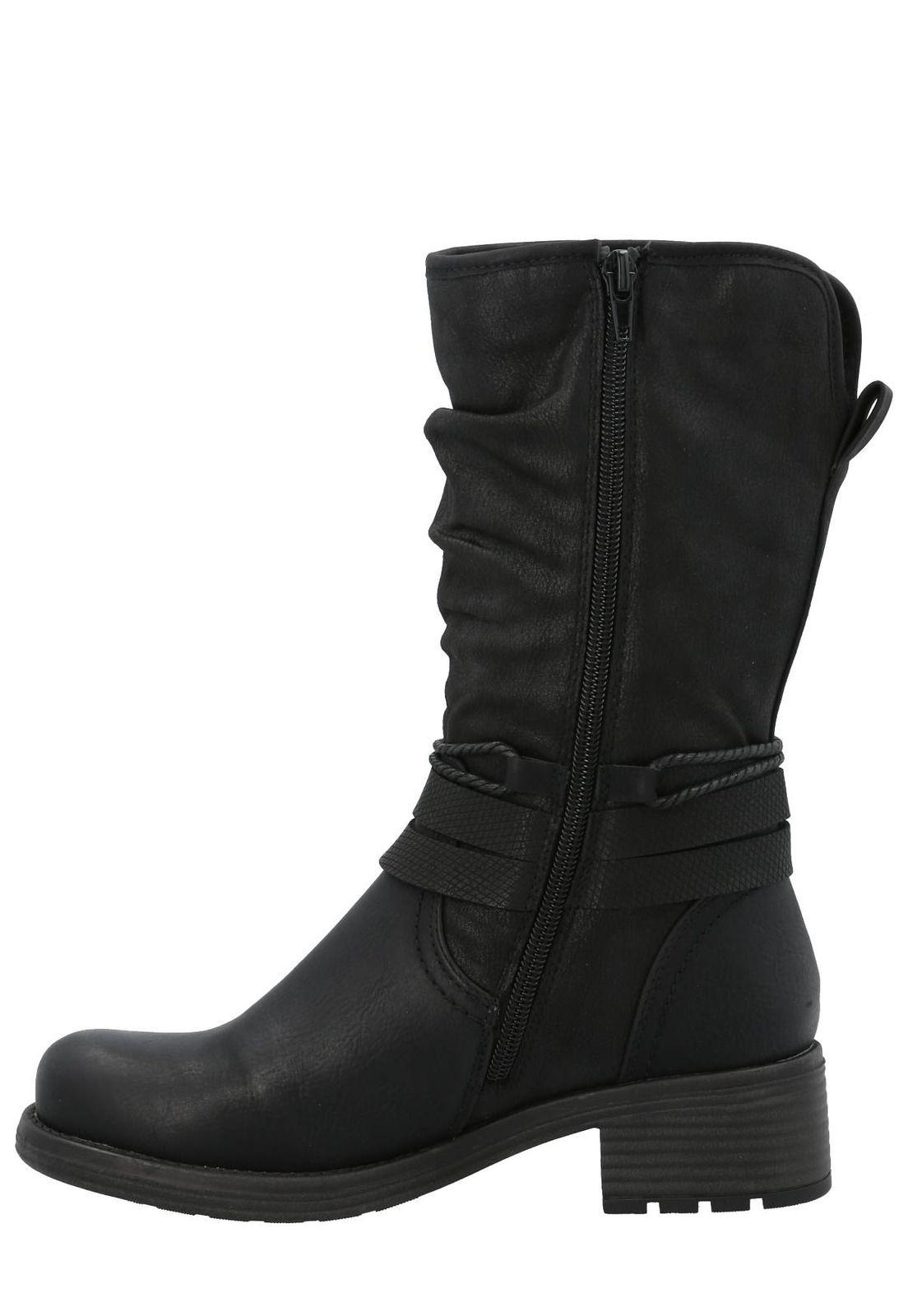 Bota Agliani Mujer Negro-5