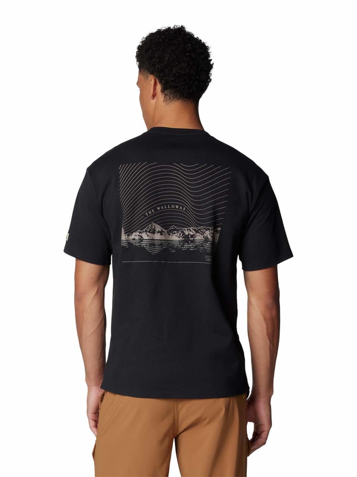 Polera mangacorta Hombre Wallowa Graphic Negro-6