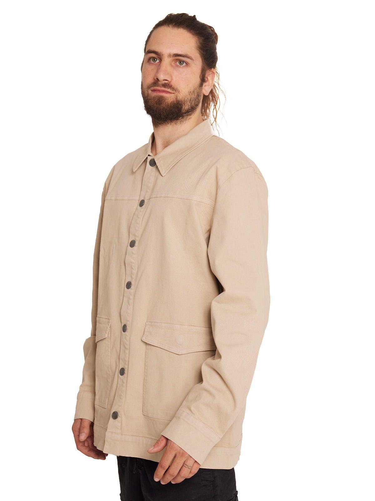 Camisa Manga Larga Hombre Beige-1