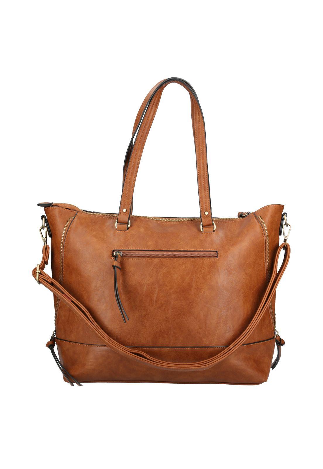 Cartera Mujer Crowne Tote Café-2