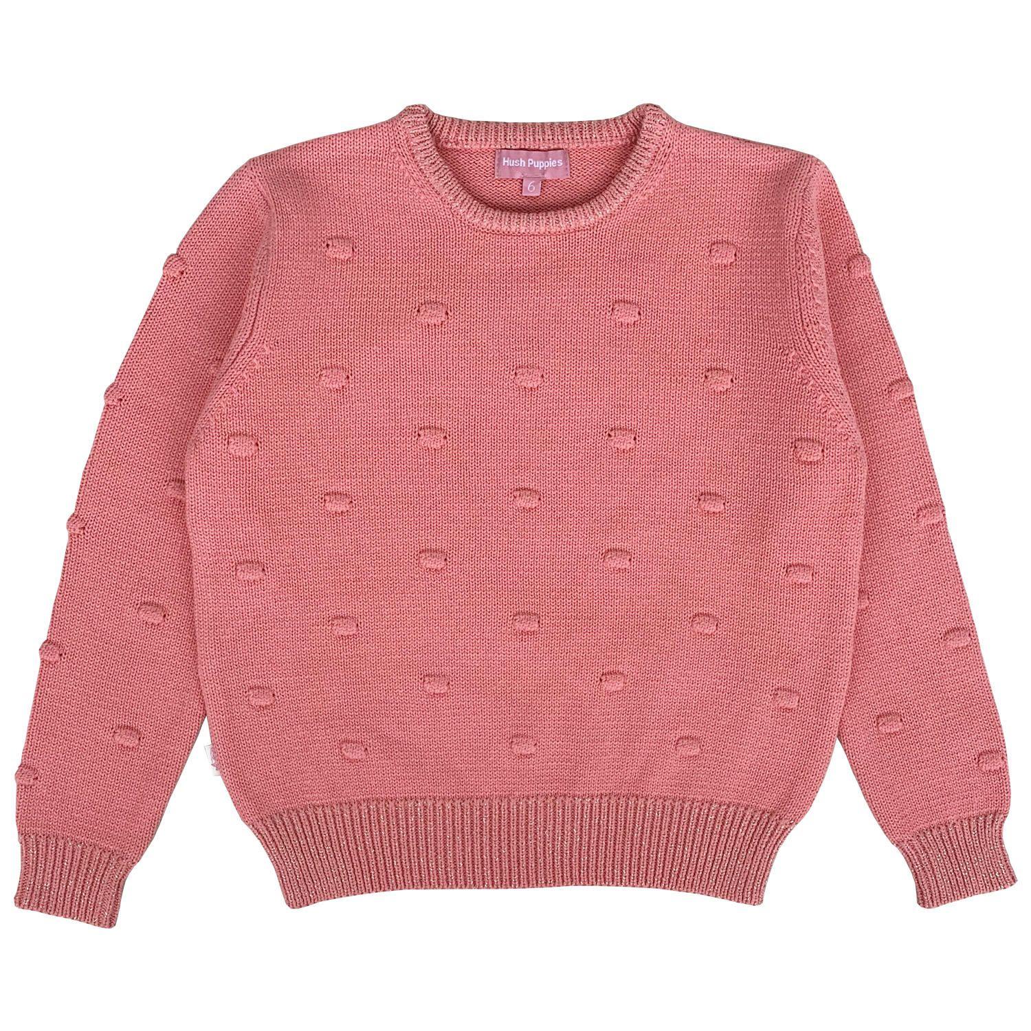 Sweater Pompom Niña Algodón Rosa-0