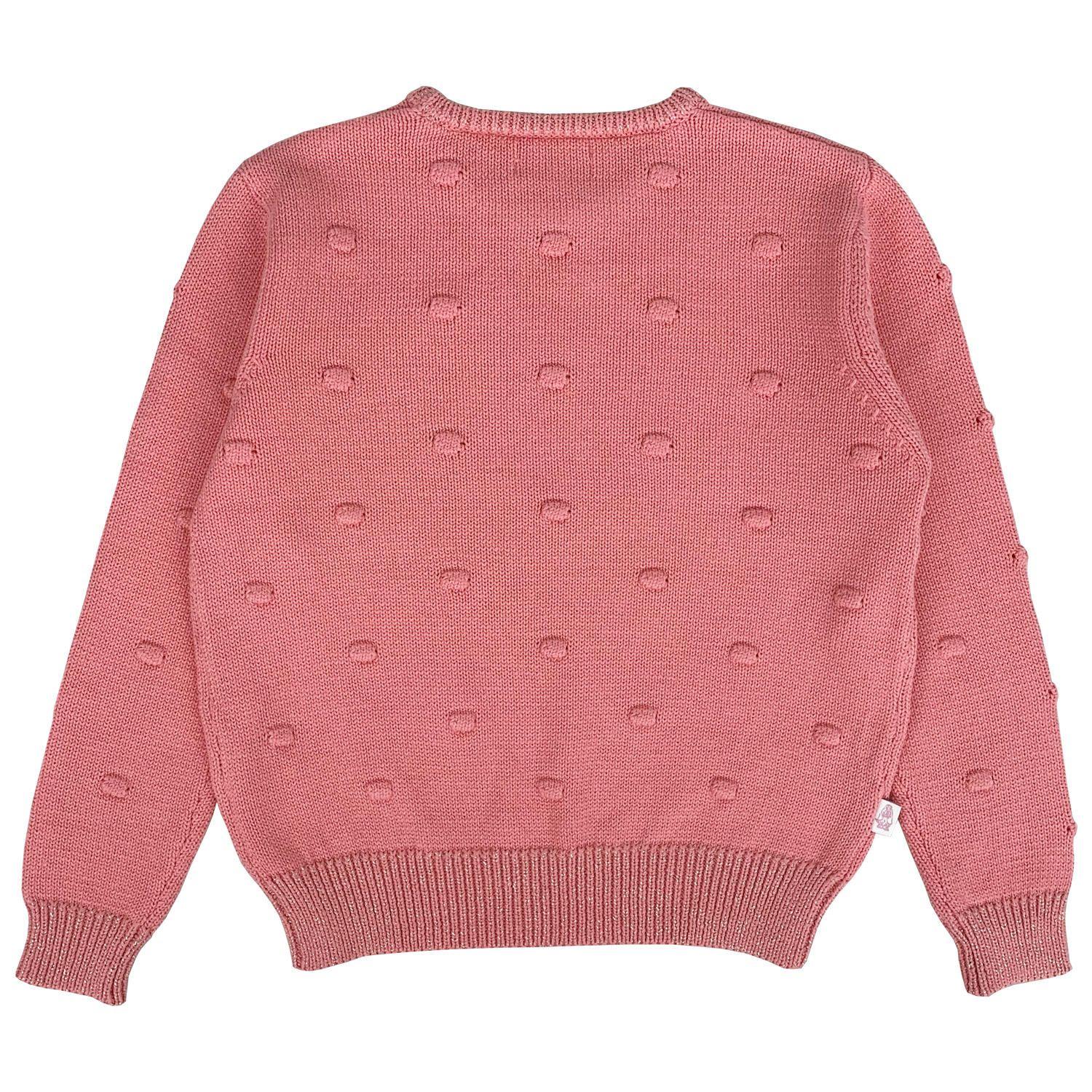 Sweater Pompom Niña Algodón Rosa-1