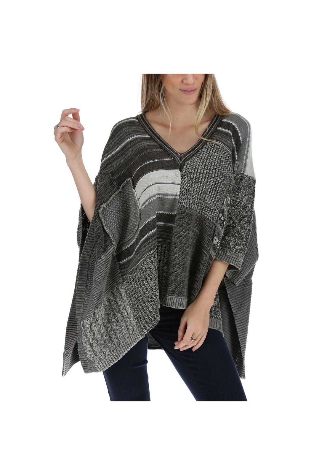 Poncho Mujer Pach Gris-3