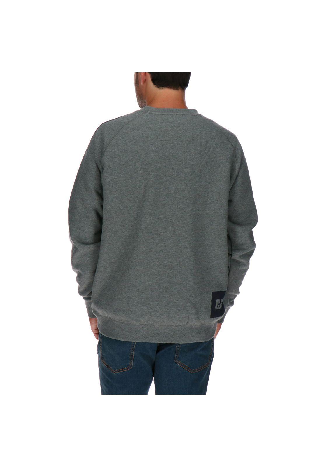 Poleron Icon Stripe Crew Neck Gris-2