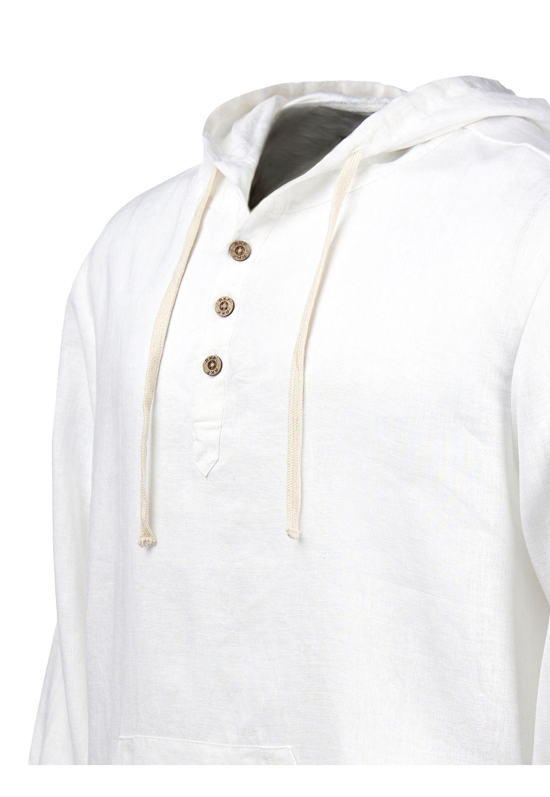Polerón Lino Orgánico Linen Blanco Hombre-3