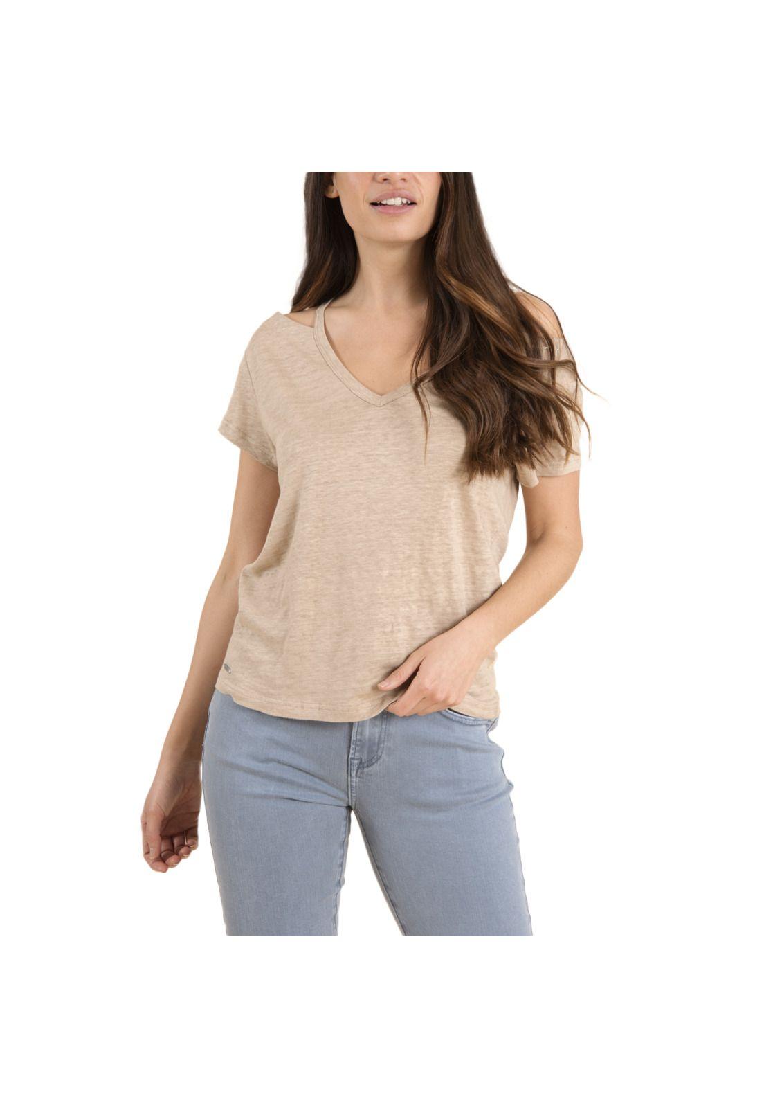 Polera Lino Orgánico Mujer Emiline Dorado-0