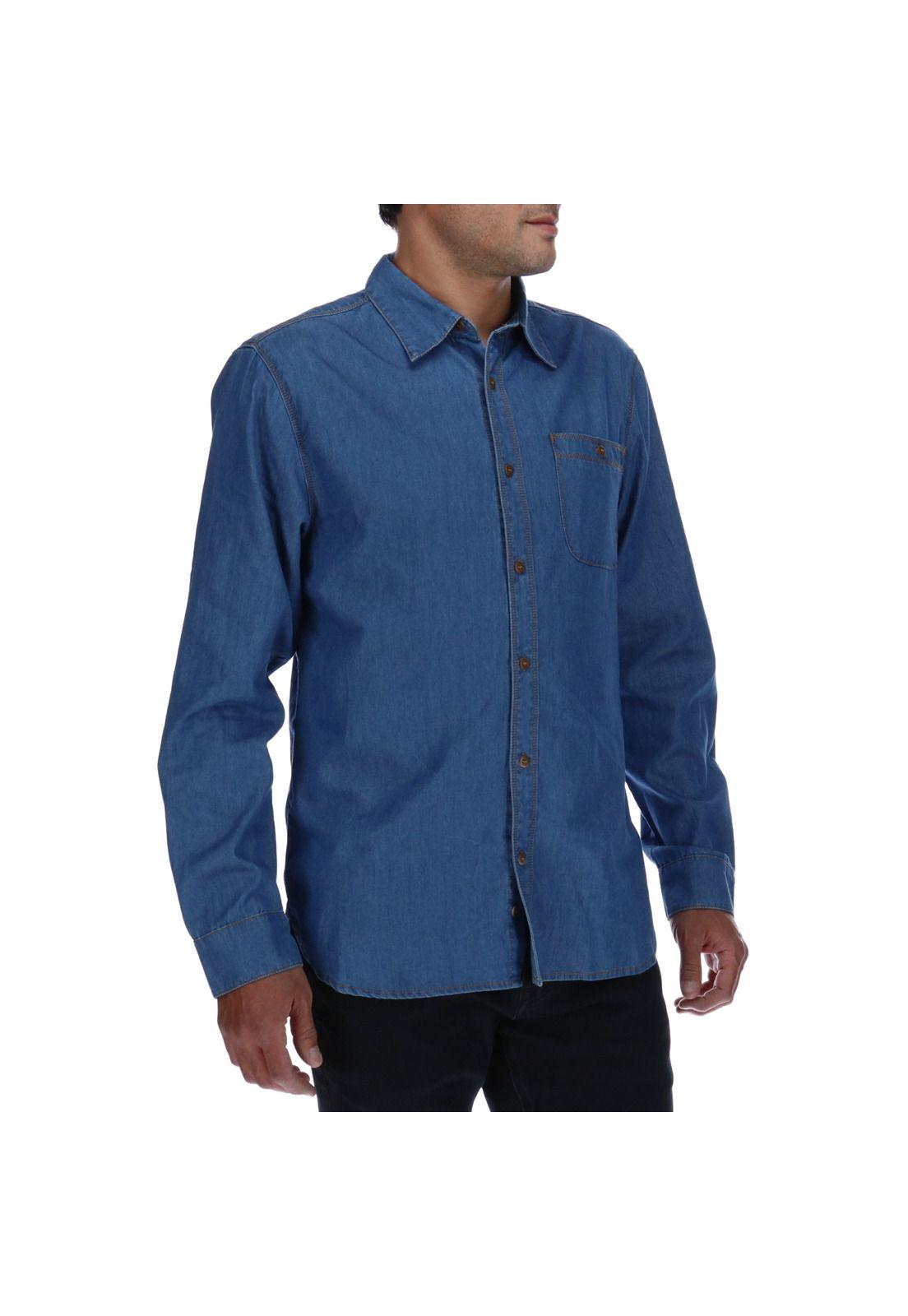 Camisa Hombre Foundation Denim Azul-3