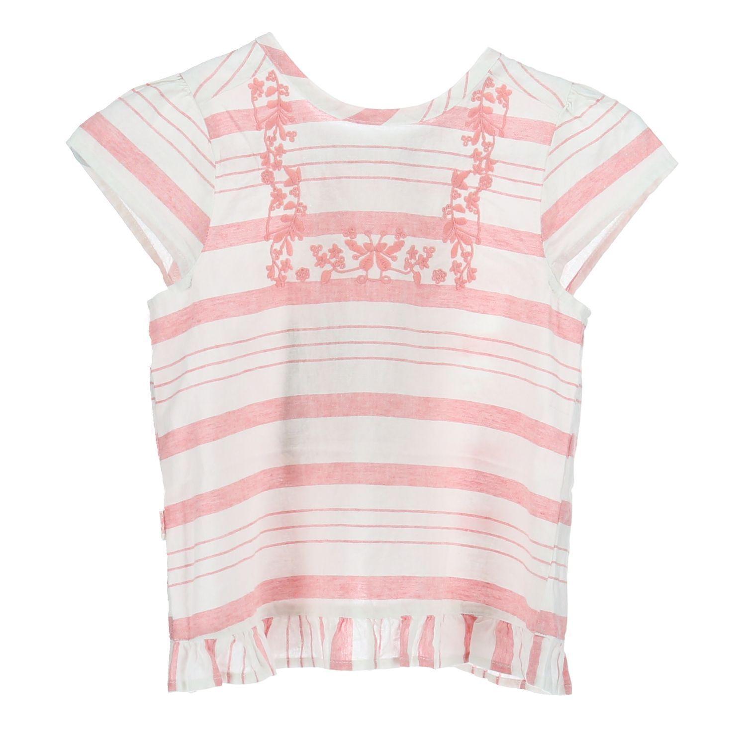 Blusa Lino Algodon Stripes Rosa-0