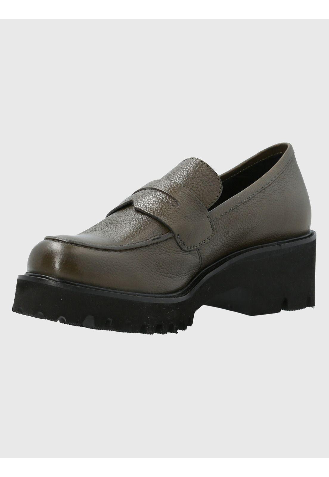 Mocasín Cuero Mujer Sophie Verde-5