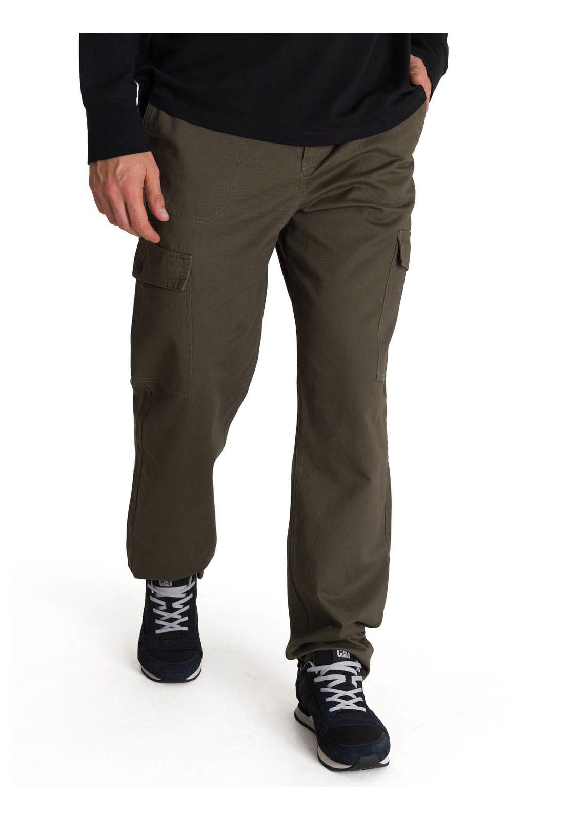 Pantalón Hombre Cargo Straight Oliva-0