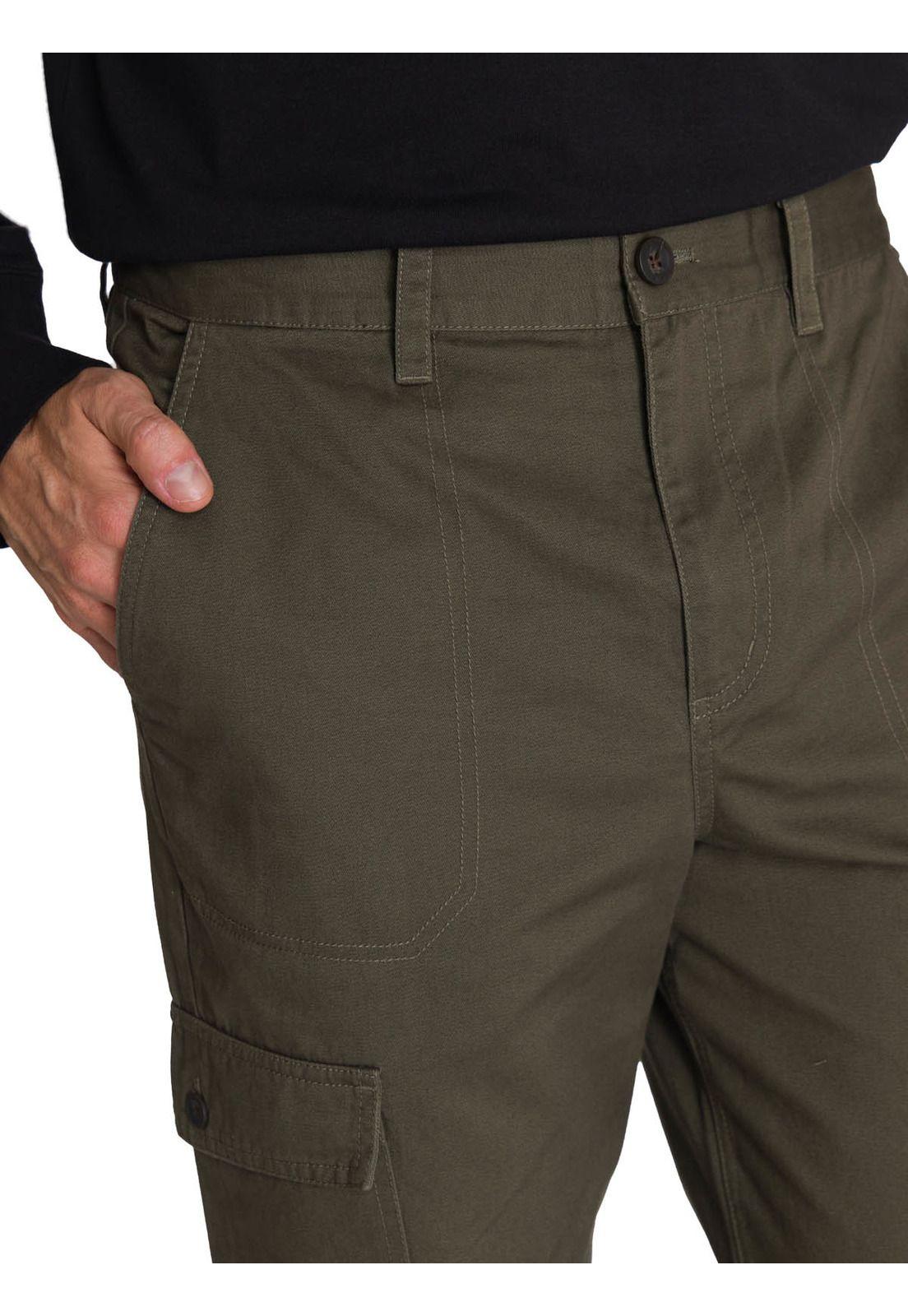 Pantalón Hombre Cargo Straight Oliva-5