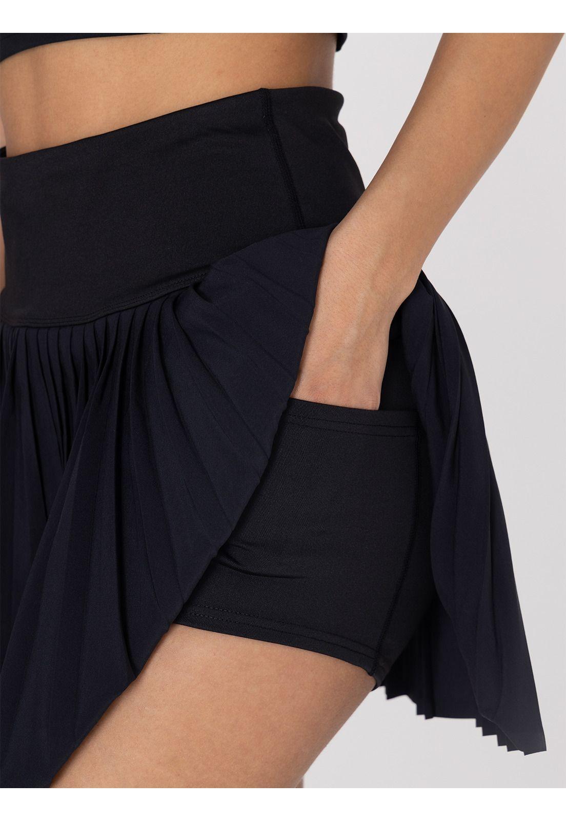 Falda Pádel/Tenis Mujer Pleated Negra -4