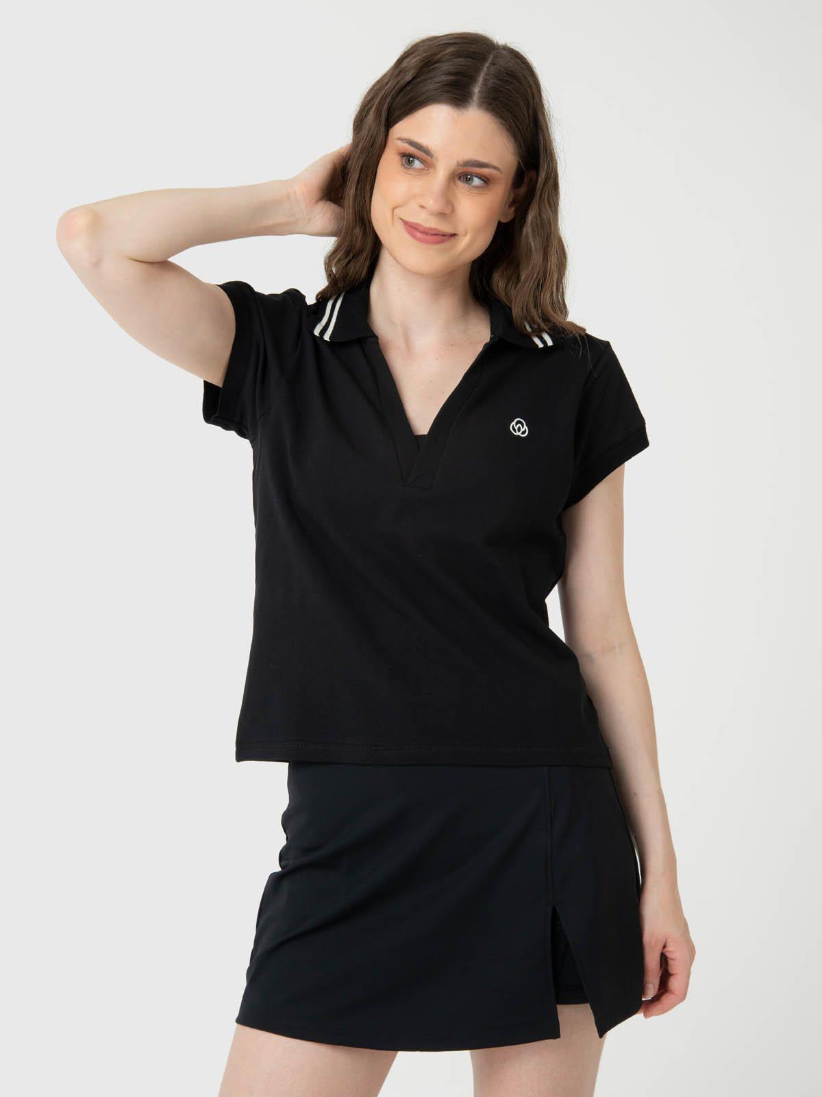 Polera Mujer Heritage Polo Aloe Negro -0