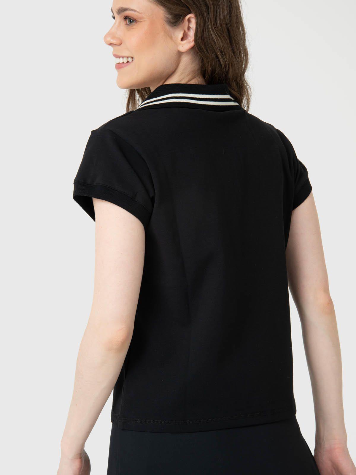 Polera Mujer Heritage Polo Aloe Negro -1