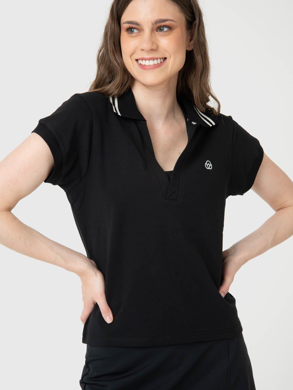 Polera Mujer Heritage Polo Aloe Negro -3