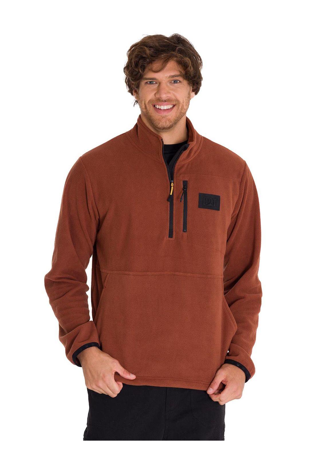 Polar Microfleece Quarter Zip Hombre Terracota-0
