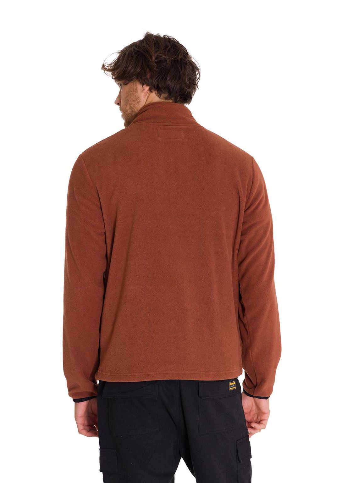 Polar Microfleece Quarter Zip Hombre Terracota-3