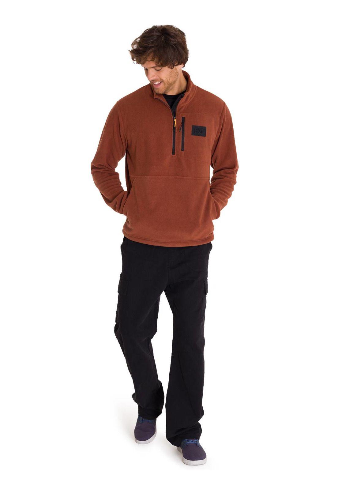 Polar Microfleece Quarter Zip Hombre Terracota-5