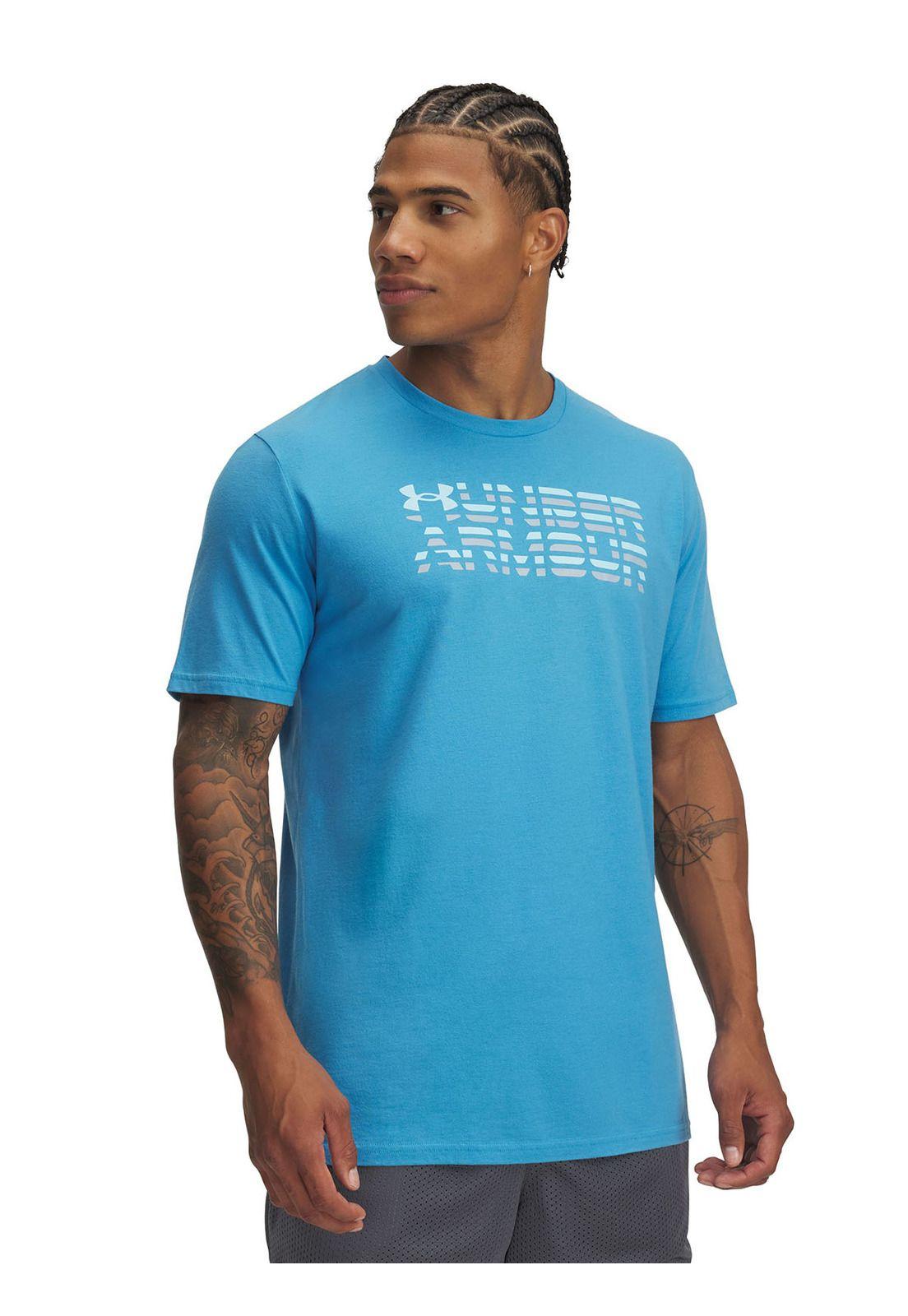 Polera Manga Corta Shaded Azul Hombre-0